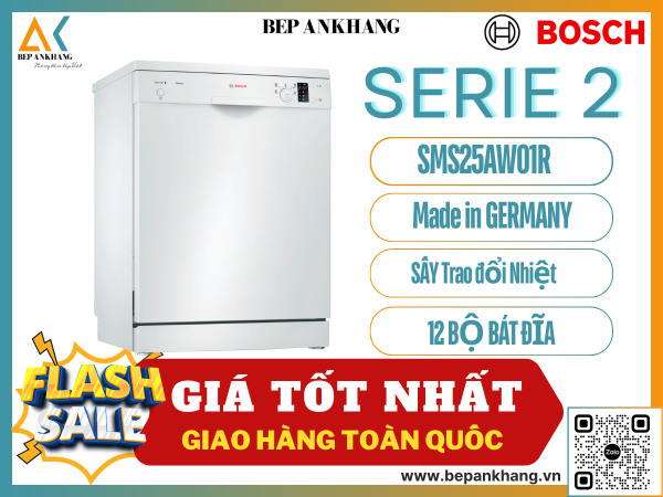 Máy rửa chén bát Bosch Serie 2 SMS25AW01R - Thổ NhĨ Kỳ